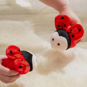 5" Vtg Valentine Plush Kissing Ladybugs Stuffed Toy With Pull String Applause